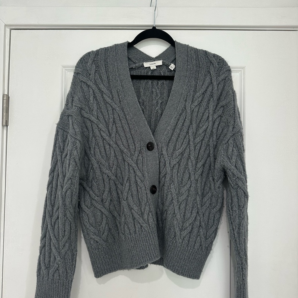 Vince Gray Cable Knit Sweater